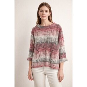 Anthropologie Postmark Etched Sunset Modern Chic Minimalist Texture Boxy Top XS